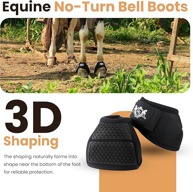 Bell Boots | Prevent Horses from Injury | Professional Bell Boots for Horses with Superb Protection, Durability, Comfort, Relaxable & Lightweight | Easily Remove mud & dust