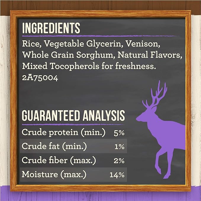 Merrick Natural Cuts Chicken Free Non Rawhide Medium Dog Treats, Hard Texture Chew Sticks With Venison - 4 ct. Pouch