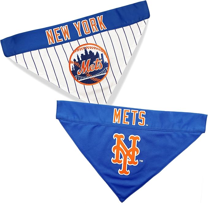 Pets First MET-3217-L-XL MLB Dog Bandana - New York Mets Reversible Pet Bandana, Large/X-Large, MLB Team Color