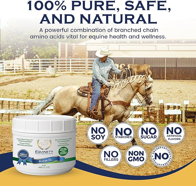 100-Day Supply Horse XL Horse Supplements – Horse Care W/ 8 Essential Amino Acids to Promote Cellular Repair - No Soy or Sugar Coat Defense for Horses - Horse Joint Supplement & Horse Hoof Supplements