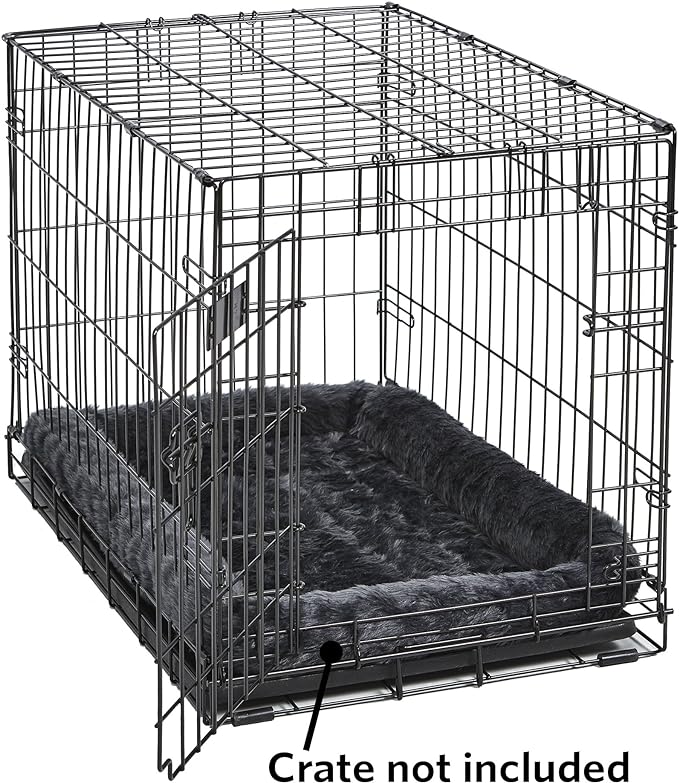 MidWest Homes for Pets Bolster Dog Bed 24L-Inch Gray Dog Bed or Cat Bed w/ Comfortable Bolster | Ideal for Small Dog Breeds & Fits a 24-Inch Dog Crate | Easy Maintenance Machine Wash & Dry