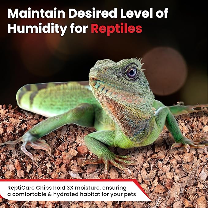 ReptiCare Compressed Coconut Chip Substrate for Reptiles 64 Quart Coco Husk Bedding Block for Ball Pythons, Snakes, Tortoises, Crested Geckos, Frogs, Hermit Crabs or Lizard Terrarium Tanks
