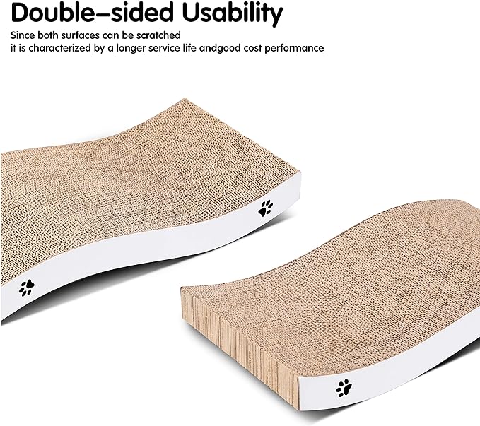 Cat Scratcher Cardboard Cat Scratch Pad with Premium Scratch Textures Design Durable Cat Scratching Pad Reversible