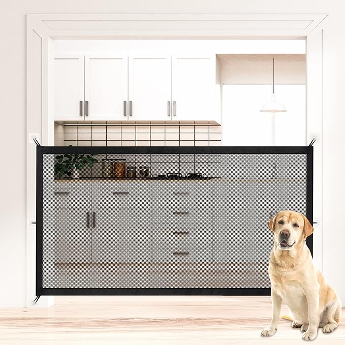NWK Magic Pet Gate for The House Stairs Providing a Safe Enclosure for pets to Play and Rest, 6 Loops Design (30'' X 70'')