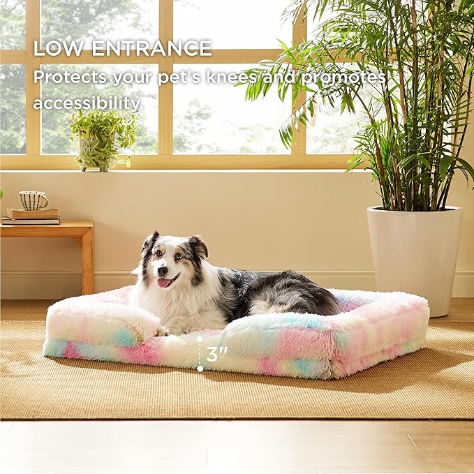 Bedsure Orthopedic Dog Bed for Extra Large Dogs - XL Washable Calming Dog Sofa Beds Large, Supportive Foam Pet Couch Bed with Removable Cover, Waterproof Lining and Nonskid Bottom, Multi Color