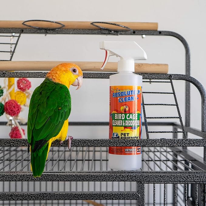 Amazing Bird Cage Cleaner and Deodorizer - Just Spray/Wipe - Safely & Easily Removes Bird Messes Quickly and Easily - Made in The US 16oz Spray (Pack of 1)