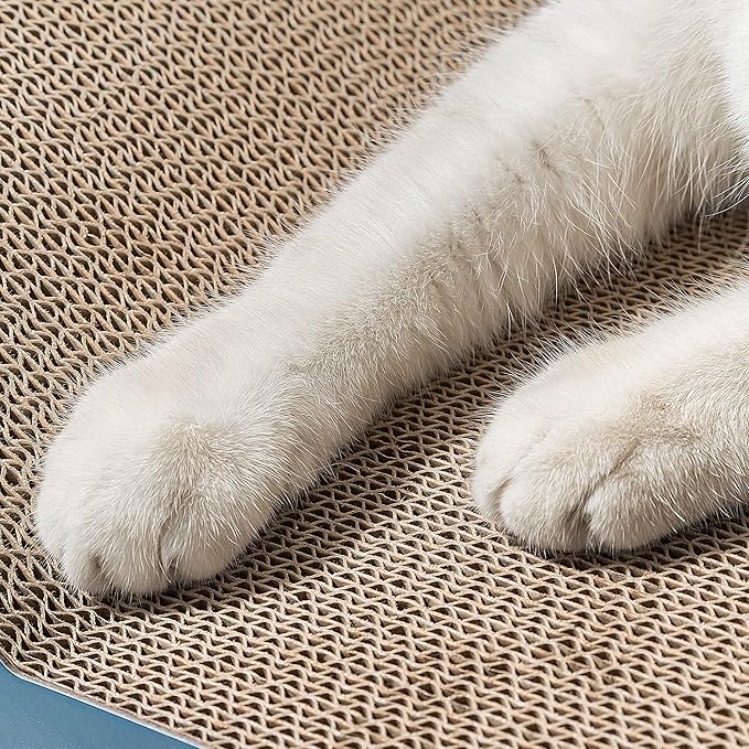 Conlun Cat Scratcher Cardboard Cat Scratch Pad with Premium Scratch Textures Design Durable Cat Scratching Pad Reversible Shark 15.7L x 9W x 2.6H
