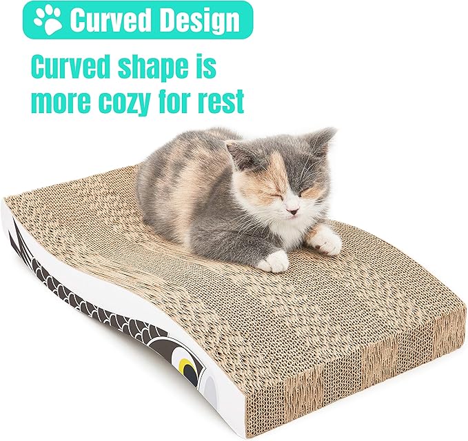 Cat Scratcher Cardboard Cat Scratch Pad with Premium Scratch Textures Design Durable Cat Scratching Pad Reversible