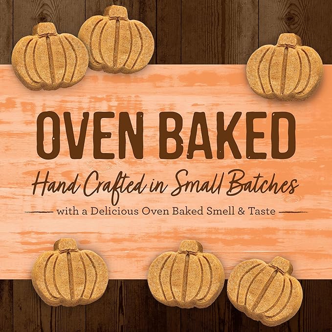 Merrick Oven Baked Dog Treats, Natural and Crunchy Bag of Treats, Pumpkin Patch with Real Pumpkin Snack - 11 oz. Bag