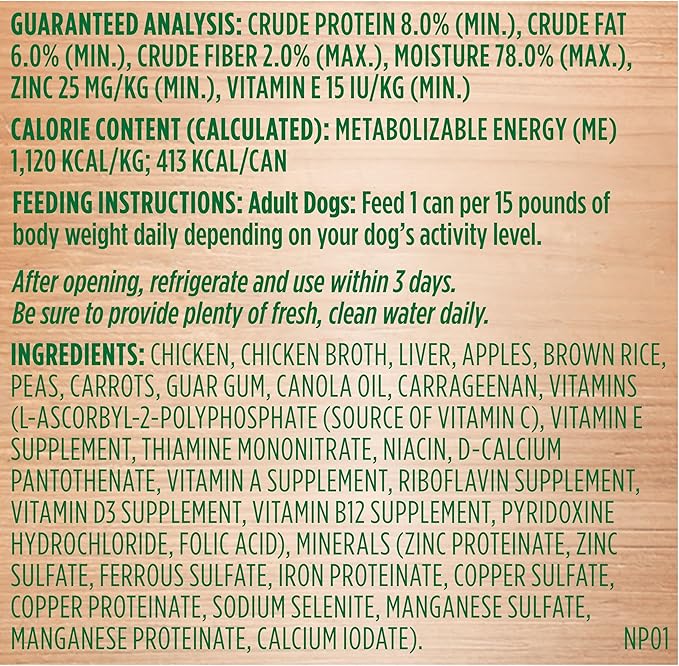 Rachael Ray Nutrish Premium Pate Wet Dog Food, Chicken & Apple, 13 Ounce Can (Pack of 12)