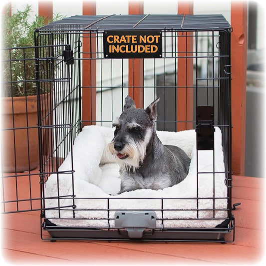K&H Pet Products Ultra Plush Deluxe Bolster Dog Crate Pad, Plush Dog Crate Bed, Portable Dog Crate Mat & Dog Kennel Indoor Mat, Dog Bed for Crate (Crate Not Included) - Fleece 20 X 25 Inches
