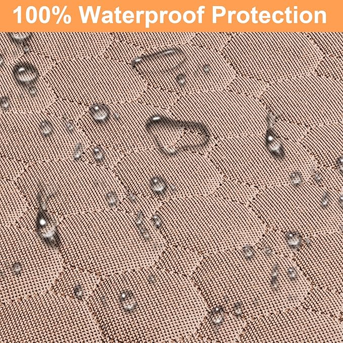 Mancro Dog Car Seat Cover for Back Seat, Waterproof Car Seat Protector for Dogs with Side Flaps, Scratchproof Dog Backseat Cover, Nonslip Dog Hammock for Sedans, SUVs, Standard, Khaki
