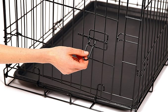 Carlson Pet Products SECURE AND FOLDABLE Single Door Metal Dog Crate, Small, 24.0"L x 18.0"W x 19.0"H