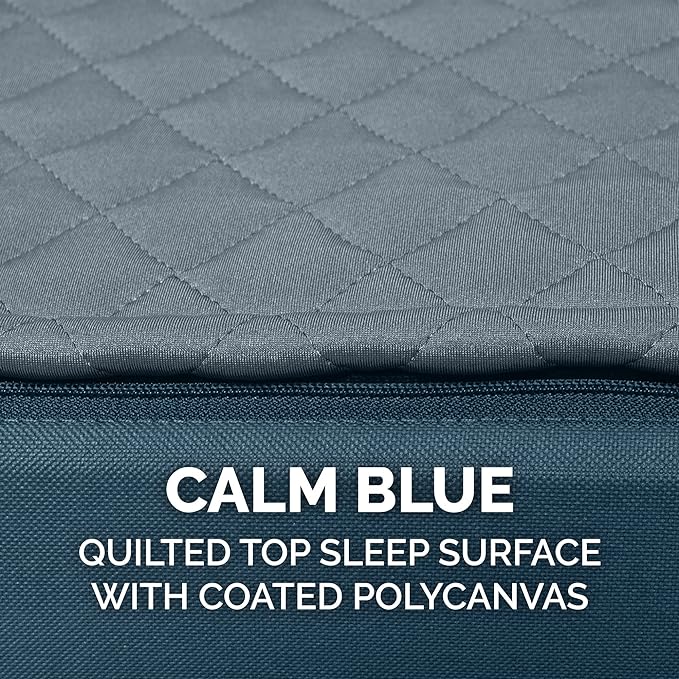 Furhaven Water-Resistant Orthopedic Dog Bed for Large Dogs w/ Removable Quilt Top & Washable Cover, For Dogs Up to 95 lbs - Indoor/Outdoor Quilt Top Convertible Mattress - Calm Blue, Jumbo/XL