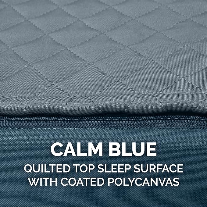 Furhaven Water-Resistant Memory Foam Dog Bed for Large Dogs w/ Removable Quilt Top & Washable Cover, For Dogs Up to 125 lbs - Indoor/Outdoor Quilt Top Convertible Mattress - Calm Blue, Jumbo Plus/XXL