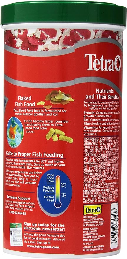 Tetra Pond Flakes Color Enhancing, Complete Nutrition for Smaller Pond Fish, Goldfish and Koi Fish, 6 oz (Pack of 3)