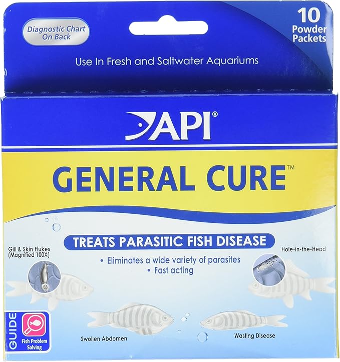 API GENERAL CURE Freshwater and Saltwater Fish Powder Medication 10-Count Box