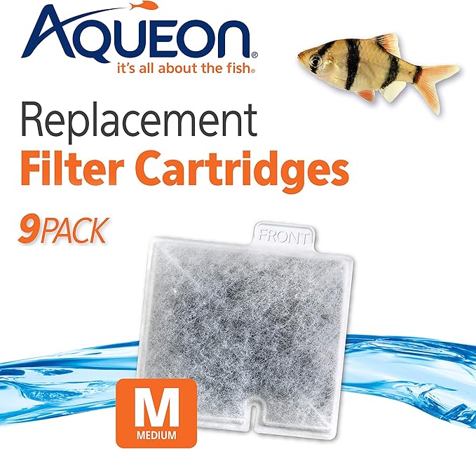Aqueon Aquarium Fish Tank Replacement Filter Cartridges Medium - 9 pack
