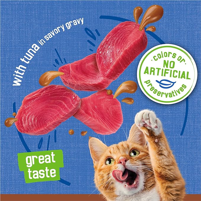 Purina Friskies Wet Cat Food Gravy Pate, Extra Gravy Pate With Tuna in Savory Wet Cat Food Gravy - (Pack of 24) 5.5 oz. Cans