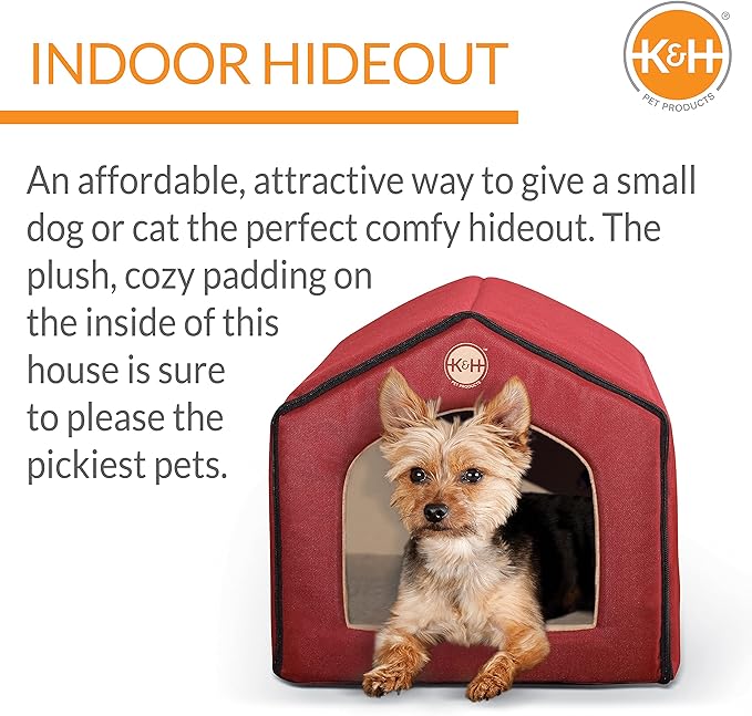 K&H Pet Products Indoor Pet House Red/Tan 16" x 15" x 14" (unheated)