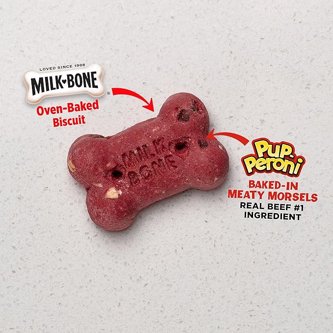 Milk-Bone and Pup-Peroni Mashups Dog Treats, 10 Ounce (Pack of 5), Crunchy Biscuit with Meaty Morsels