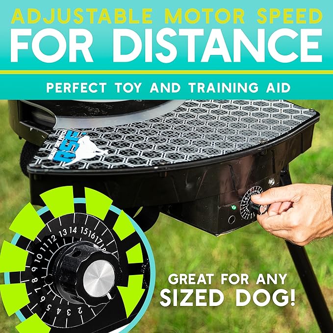 Franklin Sports Automatic Disc Launcher for Dogs - Ready Set Fetch! Automatic Disc Tosser Dog Toy for Fetch - Portable Automatic Disc Thrower Dog Toy - Portable Battery Powered Disc Launcher for Dogs