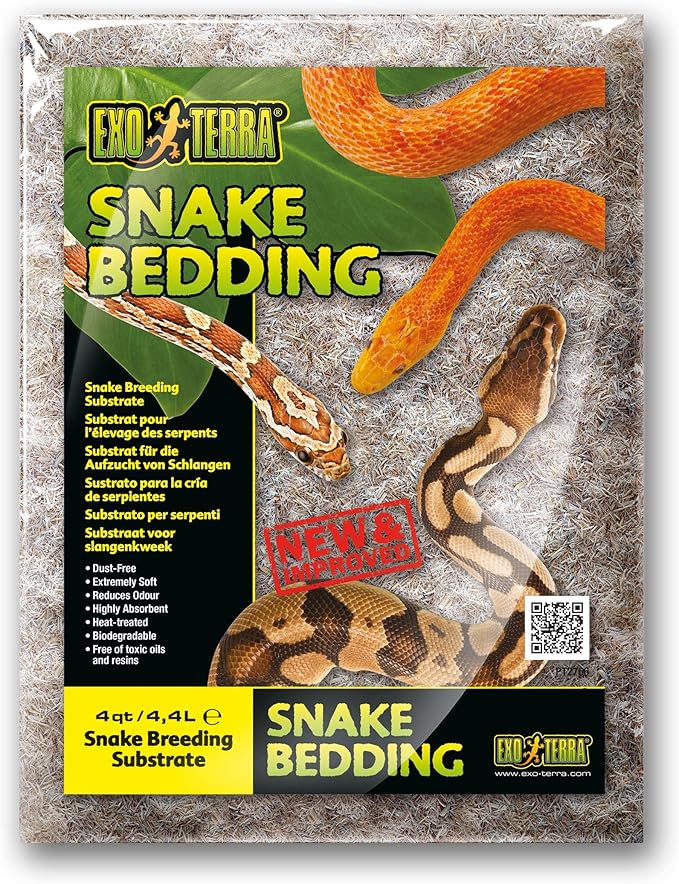 Exo Terra Snake Bedding, Reptile Terrarium Substrate Ideal for Snake Breeding, 4 Quarts