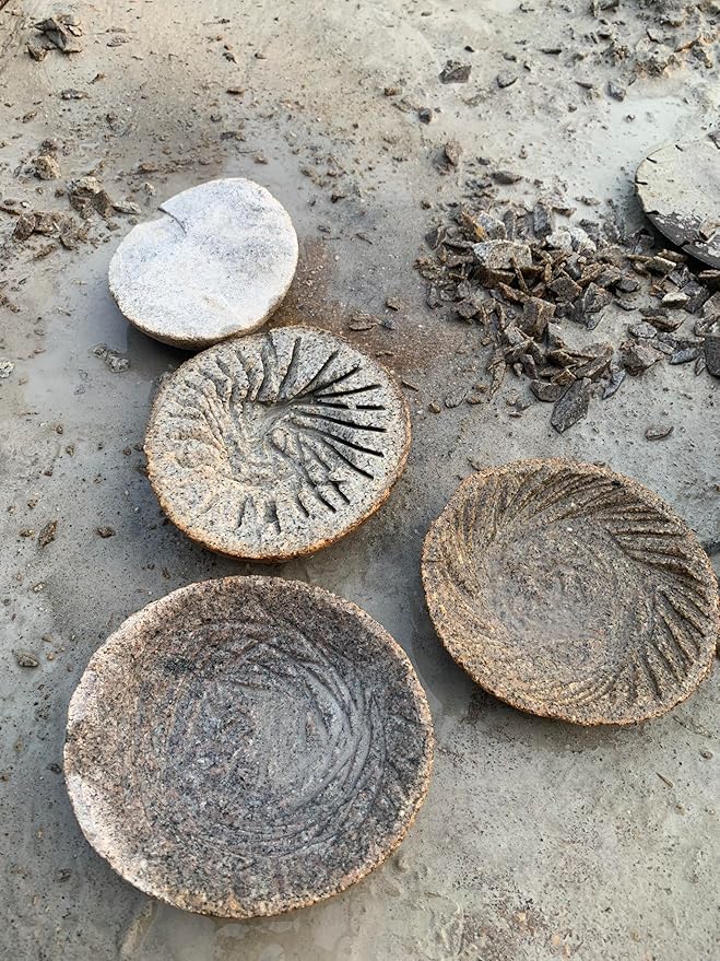 Reptile Feeder Terrarium Bowl made of real stone. Size 5-6 inches heavy and sturdy, easy to clean, handmade in Vietnam