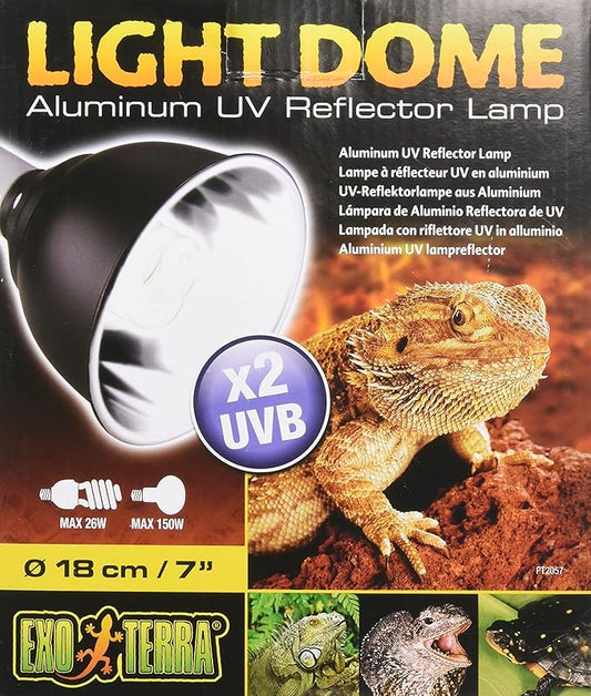 Exo Terra Light Dome, Aluminum UV Reflector Lamp for Reptile Terrariums, 5.5 Inches