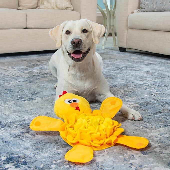 Outward Hound Nina Ottosson Snuffle Palz Interactive Plush Dog Puzzle and Snuffle Mat for Dogs, Non-slip Snuffle Mat, Dog Enrichment Toys, Plush, Yellow