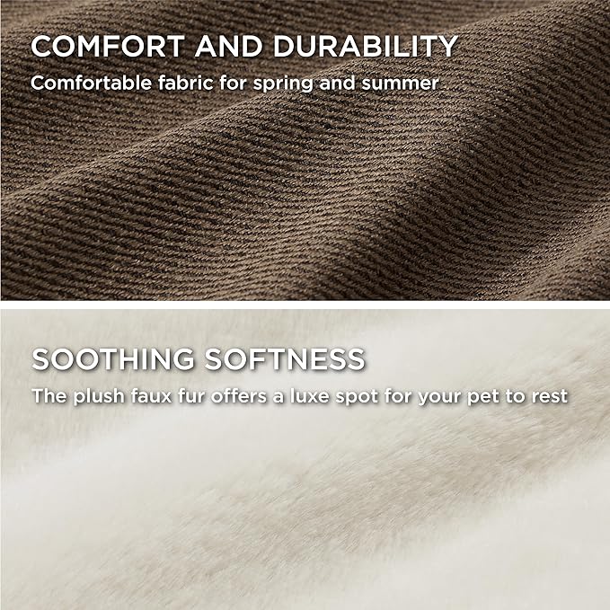 Bedsure Washable Dog Bed for Large Dogs - Waterproof All-Season Foam Dog Beds, Orthopedic Rectangle Cuddle Doggy Beds with Removable Zipper Cover, 36x27x10inches, Brown
