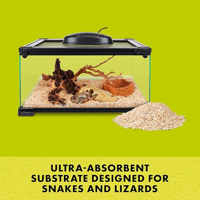 Zilla Snake and Lizard Litter Substrate, Made with Aspen Chips, Ultra Absorbent Bedding, Easy to Clean, 4 Quarts