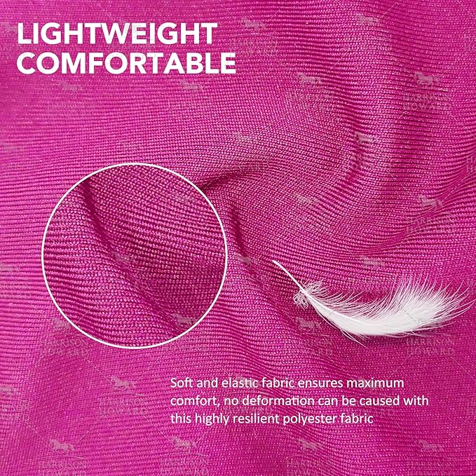 Harrison Howard Super Comfort Stretchy Fly Mask Large Eye Space with UV Protection Soft on Skin with Breathability Rose Pink Full (Large)