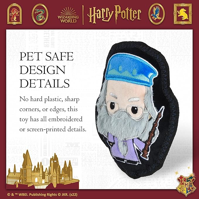 Harry Potter 6-inch Dumbledore Crinkle Dog Toy | Crinkly Dog Chew Toy in Dumbledore Design | 6" Small Dog Toy Crinkle Sound, Dog Crinkle Toy, Chew Toy for Dogs