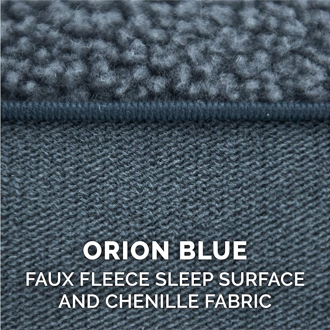 Furhaven Orthopedic Dog Bed for Large Dogs w/ Removable Bolsters & Washable Cover, For Dogs Up to 125 lbs - Sherpa & Chenille Sofa - Orion Blue, Jumbo Plus/XXL