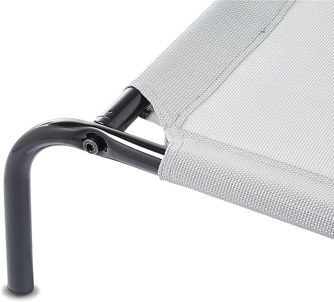 Amazon Basics Cooling Elevated Dog Bed with Metal Frame, Small, Grey, 35.6"L x 21.8"W x 7.7"Th