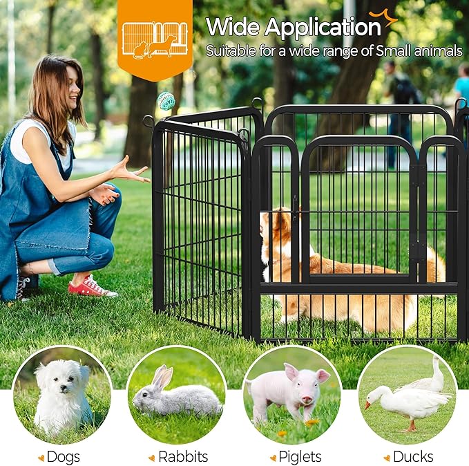 Yaheetech Dog Playpen Outdoor, 6 Panel Dog Fence 24" Pet Pen for Large/Medium/Small Dogs Heavy Duty Pet Exercise Pen for Puppy/Cat/Rabbit/Small Animals Portable Playpen for RV/Camping/Garden/Yard