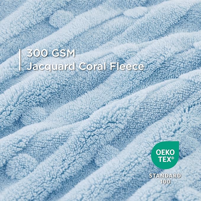 Bedsure Dog Blanket for Large Dogs Washable - Soft Fluffy Puppy Blanket with Premium 300GSM Coral Fleece, Cozy Calming Cat Blankets for Indoor Cats, Fuzzy Pet Blanket for Couch, Blue, 60x80IN