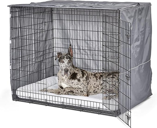 New World Pet Products XXL Dog Crate Cover, Privacy Dog Crate Cover Designed to Fit Midwest Ginormous Dog Crate Models SL54 & SL54DD, Machine Wash & Dry, Gray, 54-Inch