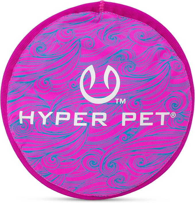 Hyper Pet Flippy Flopper 9" Flying Disc Soft Dog Toy, Floats in Water & Safe on Teeth, Pack of 1, Purple Swirl Design