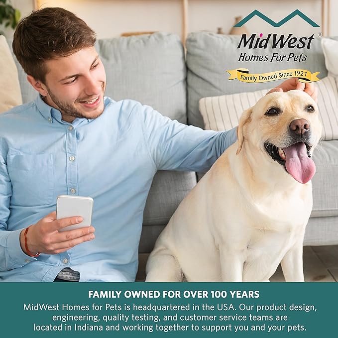 MidWest Homes for Pets Dog Bed 22L-Inch White Cinnamon Dog Bed or Cat Bed w/ Comfortable Bolster | Ideal for XS Dog Breeds & Fits a 22-Inch Crate | Easy Maintenance Machine Wash & Dry