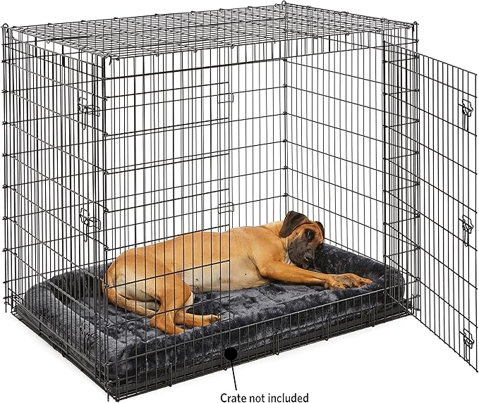 MidWest Homes for Pets 54L-Inch Gray Dog Bed or Cat Bed w/ Comfortable Bolster | Ideal for Giant Dog Breeds (Great Dane / Mastiff) & Fits a 54-Inch Dog Crate