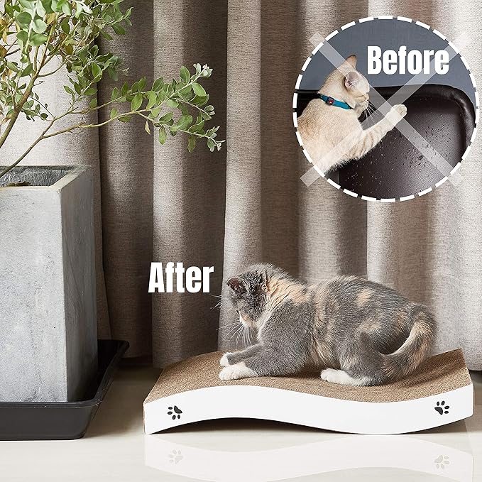 Cat Scratcher Cardboard Cat Scratch Pad with Premium Scratch Textures Design Durable Cat Scratching Pad Reversible