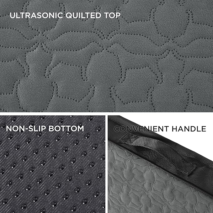 Bedsure Orthopedic Dog Bed for Medium Dogs - Memory Foam Dog Beds, 2-Layer Thick Pet Bed with Removable Washable Cover and Waterproof Lining (30x20x3 Inches), Black
