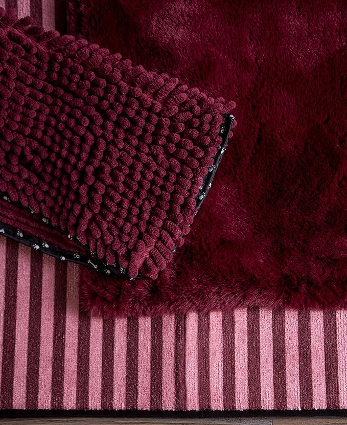Bone Dry Faux Fur Pet Cage Liner, XX-Large - 27 x 42", Cranberry