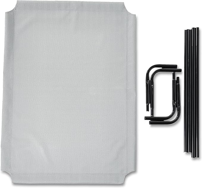 Amazon Basics Cooling Elevated Dog Bed with Metal Frame, Large, 51 x 31 x 8 Inch, Grey