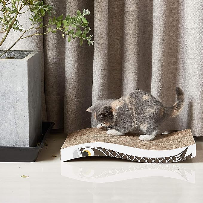 Cat Scratcher Cardboard Cat Scratch Pad with Premium Scratch Textures Design Durable Cat Scratching Pad Reversible