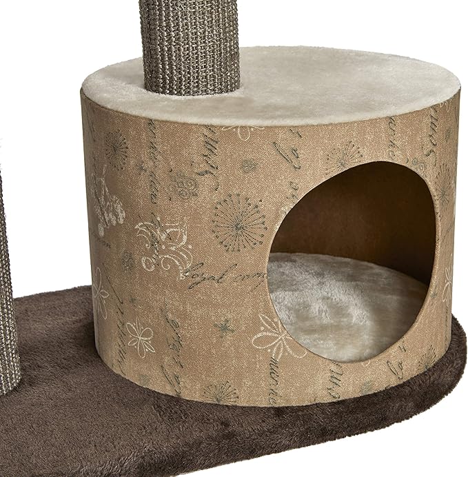 Midwest Homes for Pets 35-Inch Feline Nuvo "Cove" Fashionable Cat Tree & Cat Condo with Removable Lounging Cat Bed, Brown/Tan (139C-TN)