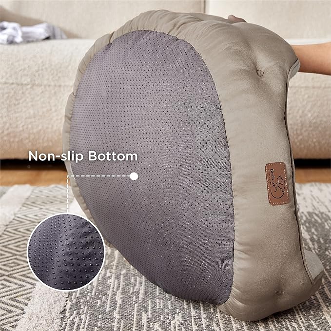 Bedsure Dog Beds for Small Dogs - Round Cat Beds for Indoor Cats, Washable Pet Bed for Puppy and Kitten with Slip-Resistant Bottom, 25 Inches, Taupe