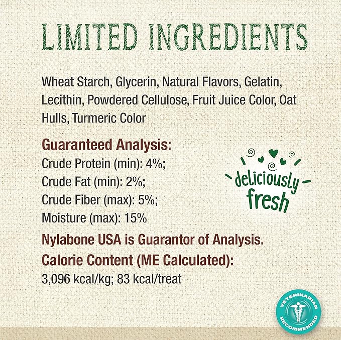 Nylabone Nutri Dent Dog Dental Treats - Natural Dog Teeth Cleaning & Breath Freshener - Dental Treats for Dogs - Fresh Breath Flavor, Medium (40 Count)